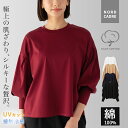 【初回購入者限定クーポン使用で16%OFF!】トップス バルーンスリーブ カットソー ボリュームスリーブ ふんわり袖 美光沢 長袖 綿100% オフィス きれい...