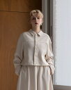 【初回限定クーポンで15%OFF!】 ボクシーショートブルゾン シャツジャケット BLACK ブラック 黒 ECRU エクリュ 白 ゆったりシルエット ショート...
