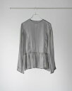 【初回限定クーポンで15%OFF!】 プラチナサテンペプラムブラウス GRAY グレー 灰色 OFF WHITE オフホワイト 白 BLACK ブラック 黒 長...
