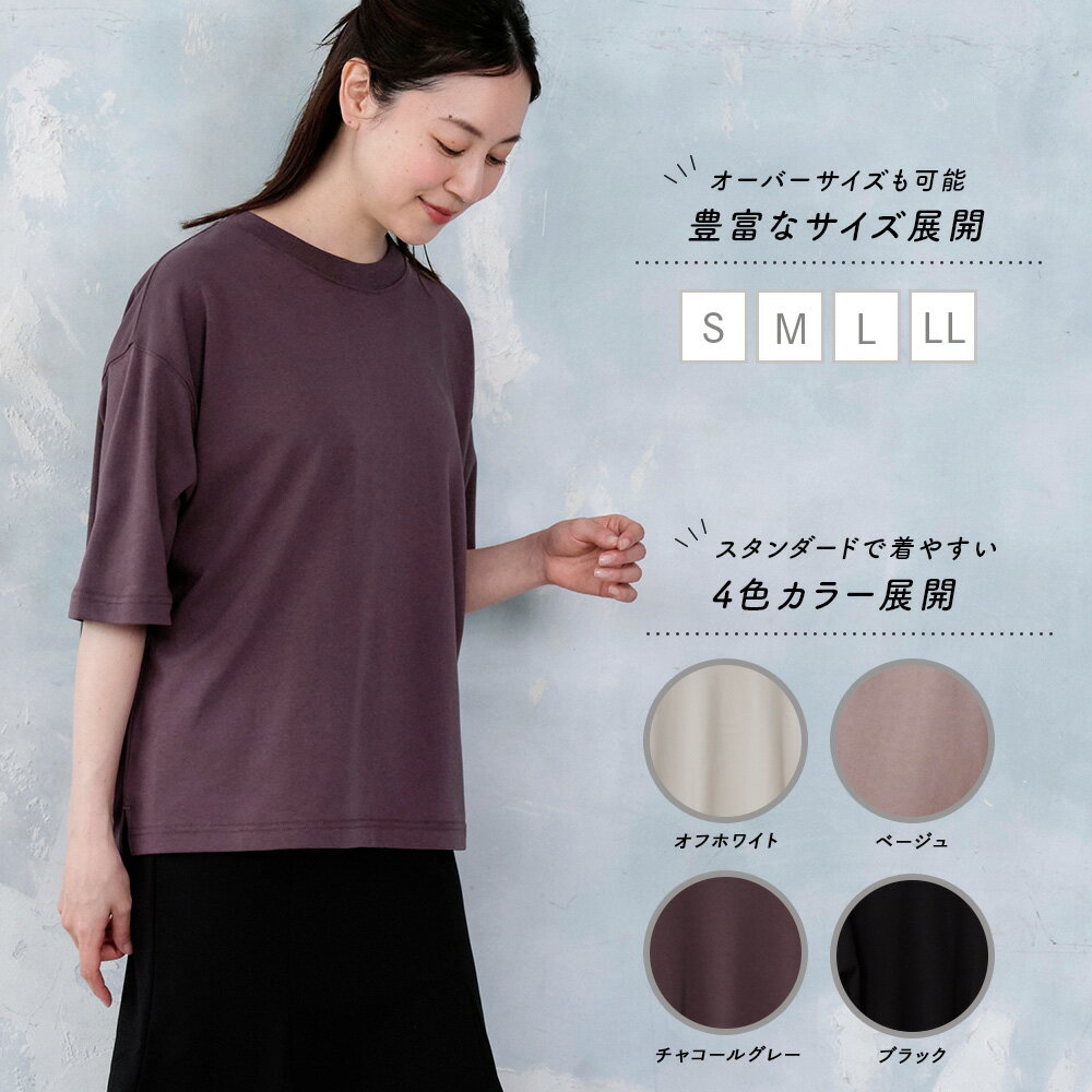 【在庫一掃 クーポン利用で70%オフ！】 レギュラー丈 多機能 ポンチ Tシャツ レディース トップス 半袖 無地 接触冷感 イージーケア UVカット 速乾 カジュアル ワイドシルエット 体型カバー 表面綿100％ ゆったり 春 S/M/L/LL 2023ss nr004-23lsm