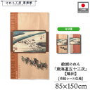 のれん 東海道五十三次 和風 85cm幅 150cm丈 2種 歌川広重 保永堂 嶋田 茶 オレンジ 赤 レッド 暖簾 半間 和柄 日本画 絵画 浮世絵 歌舞伎 名画 屏風 障壁画 間仕切り 目隠し 入口 店頭 軒先 業務用 店舗用 飲食店 居酒屋