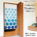 【エントリー&抽選で最大100%Pバック】のれん ナチュラル 72cm幅 150cm丈 リピス パターン フラワー 季節 葉っぱ ブルー ホワイト おしゃれ 北...