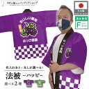 はっぴ 法被 イベント ぶどう ブドウ 背中 名入れ 文字入れ 名前入れ 直売所 道の駅 スーパー お祭り 祭 販促 店舗名 店名 おいしい葡萄 紫 緑 ハッピ...