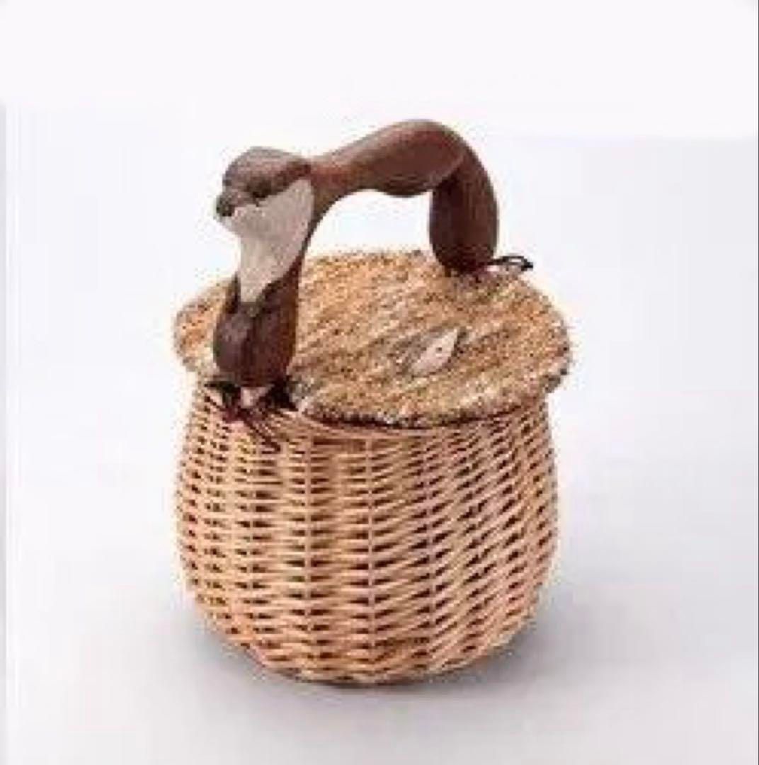 【送料無料】KIYATA 木工アート ミニチュアコレクション カワウソバスケット 1種