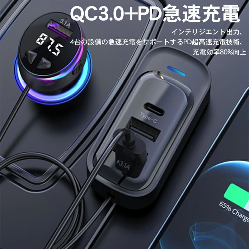 �ں���2000��OFF�ۥȥ�󥹥ߥå��� Bluetooth �ֺܽ��Ŵ� USB��®���� 2�Ĥβ��ں����⡼�� �����饤���դ� 2�ݡ����б� 12V-24V���б� LED�ǥ����ץ쥤 Ʊ������ USB iPhone LED Android ���Ŵ� �� �ϥ󥺥ե꡼���� ȾƩ��