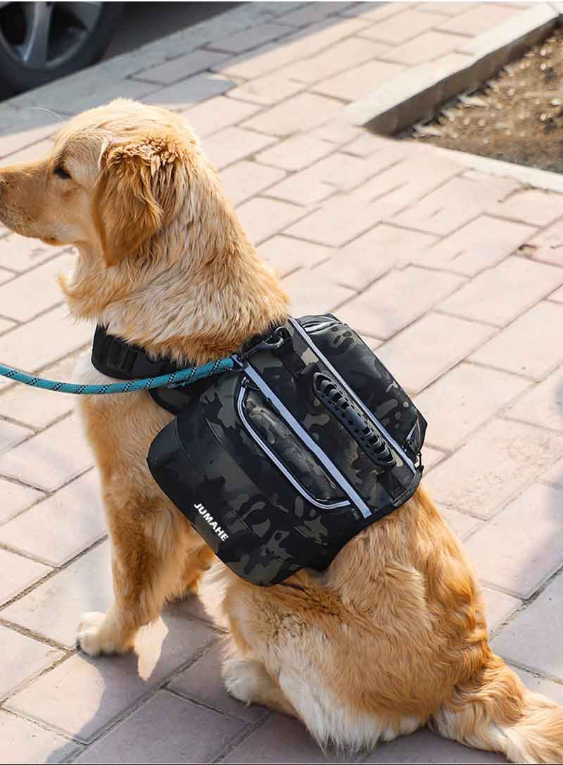 犬用リュック 散歩 キャンプ 旅行 ペット用バックパック サドルバッグ ハーネス付...