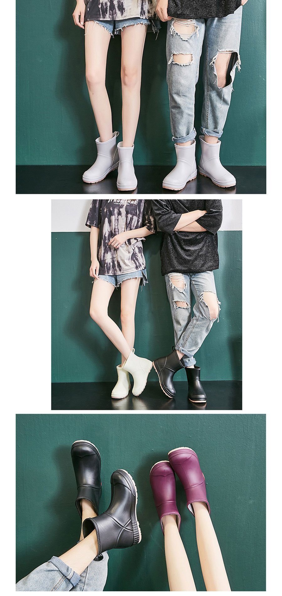 Zapatos de lluvia Mujer Hombre Botas de lluvia Botas de lluvia Zapatos de lluvia Unisex Impermeables Corto Lado Gore Casual Soleado Lluvia Ligero Antideslizante Jardinería Pesca Desplazamiento Escolar Tormenta Preparación Tifón Jardinería Pesca Agrícola Zapatos de lluvia Zapatos de lluvia — vista 2