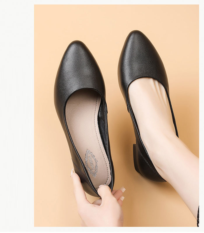 ＼期間限定300OFF／ポインテッドトゥパンプス ローヒールパンプス フラットパンプス 痛くない 柔らかい フラットシューズ 歩きやすい パンプス オフィス 通勤 ブラック 幅広 疲れない 本革 牛革 レザー 太ヒール ぺたんこ 美脚 仕事用 5cmヒール 卒業式 入学式 northenfarm01-10046100 Northen Farm サンプル画像3