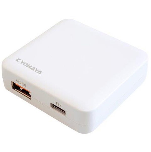 極薄タイプ Smart IC搭載ACアダプタ CHARGE GEAR FLAT20+ ホワイト KYOHAYA | iPhoneシリーズを30分で50% 高速充電可能