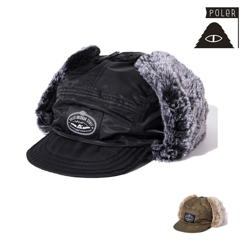 新作 セール POLER ポーラー フライト ナイロン ファー フラップ キャップ FLIGHT NYLON FUR FLAP CAP キャップ 帽子 243MCV0093 メンズ レディース