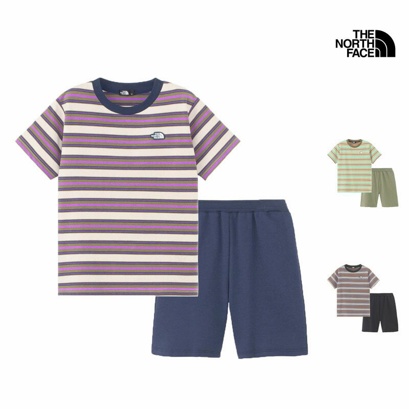 【P2倍】 セール SALE ノースフェイス THE NORTH FACE キッズ ショートスリーブ ボーダー テント ティー & ショート KIDS S/S BORDER TENT TEE & SHORT Tシャツ パンツ NTJ32436 キッズ