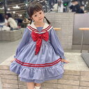 ワンピース キッズ 子供服 春秋 110-150 Aライン 女の子 プレゼント ブルー 海軍の襟 ファッション きれいめ お嬢様風 結婚式 入学式 おしゃれ 女児 学院風 可愛い お出かけ パーティー 学生 蝶結び TZ-1033