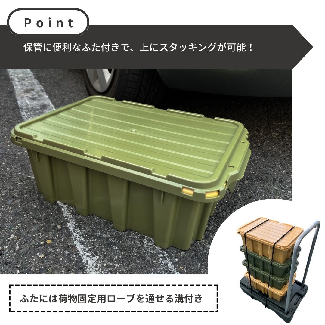 ネスティング スタッキング コンテナ nescon 収納ボックス コンパクト 小さめ 容量10L おしゃれ 工具 トランク ベランダ 道具箱 ストッカー 積み重ね アウトドア ミリタリーカラー 小物収納 ふた付き [2]