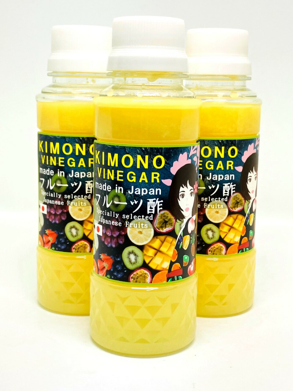 【KIMONO VINEGAR】ゆず果汁　ゆず酢（徳島産　ゆず酢）180ml×3本（540ml）　生絞り柚子酢　人工着色料、香料、人工…