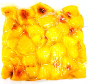 【KIMONO FRUITS】国産冷凍桃（長野産　黄桃）1000g　国産　完熟黄桃 をカットしています。