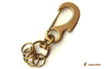 【真鍮仕様でおしゃれなキーホルダー♪】 KARABINER KEYHOLDER EM-437K アンティークゴールド カラビナキーホルダー プレゼントにも最適♪ esperanto