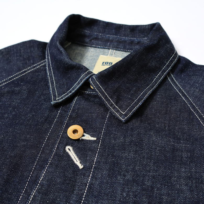 FOB FACTORY エフオービー ファクトリー MADE IN JAPAN F2410 COVER ALL DENIM デニムカバーオール #WA ワンウォッシュ　ヘンプコットン