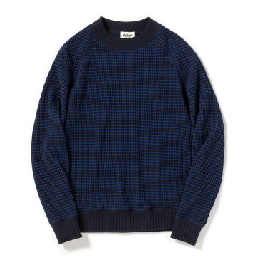 Jackman ジャックマン WaffleMidneck ワッフル ミッドネック カットソー ビッグワッフル MADE IN JAPAN #69 BLUE×NAVY ブルー×ネイビー ボーダーJM7953