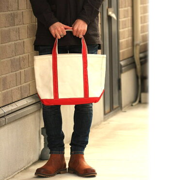 【トートバッグ ミディアム】LL BEAN ボート&トートキャンバスバッグ エルエルビーン Boat & Tote Midium Bag, Open Top キャンバス地 RED レッド キナリ