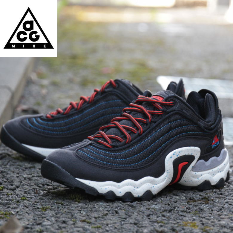 NIKE ACG ナイキ エーシージー AIR SkARN CD2189-001 BLACK/HABANERO RED/IMPERIAL BLUE オールコンディションギア アウトドアに万能な一足！