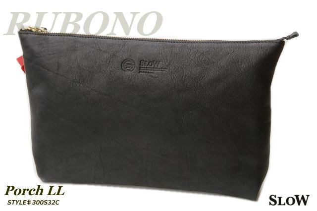 クラッチバッグ Slow Ll Black Porch Ll Rubono 300s32c 栃木レザー Made In Japan Japan こだわりのレザーバッグ 適度な大きさのポーチ 男女兼用 Black ブラック Select Shop Nose Low