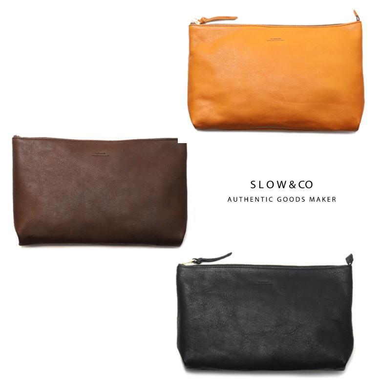 SLOW バッグ メンズ SLOW rubono pouch Lsize スロウ ルボノ ポーチ エルサイズ クラッチバッグ 小物入れ camel brown black /キャメル ブラウン ブラック 日本製 栃木レザー　300S32C