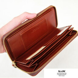 SLOW スロウ SO838K herbie (ハービー）Round Long Wallet (ラウンドロングウォレット）長財布　ラウンドジップ ロング ウォレット 小銭の収納力抜群♪ RED BROWN (レッドブラウン）