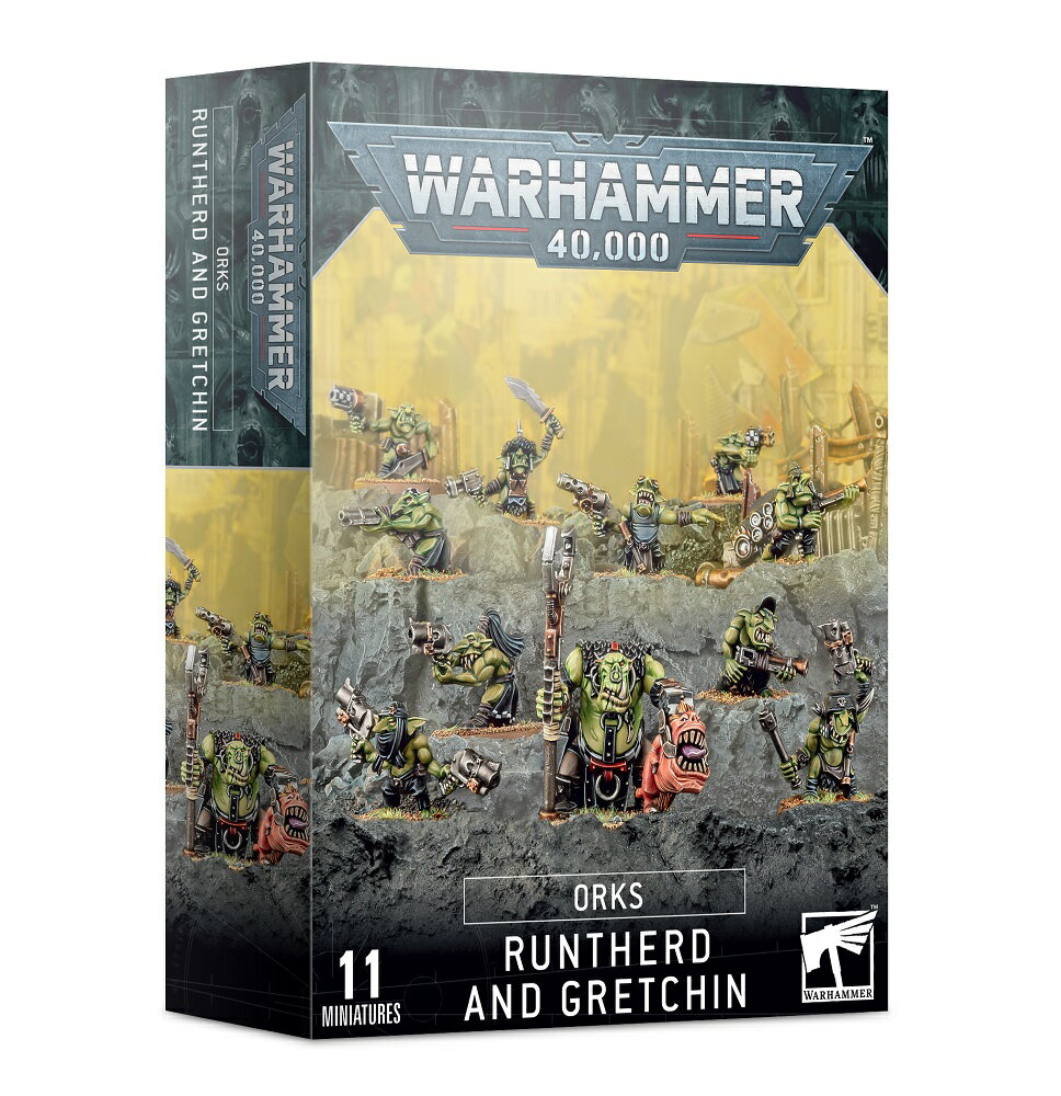  新品 ミニチュア プラモデル ウォーハンマー WARHAMMER ボードゲーム おもちゃ 玩具 プレゼント WARHAMMER 40000 ORKS RUNTHERD AND GRETCHIN