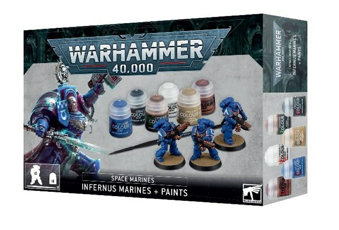  新品 ミニチュア プラモデル ウォーハンマー WARHAMMER ボードゲーム おもちゃ 玩具 プレゼント SPACE MARINES: INFERNUS MARINES + PAINTS