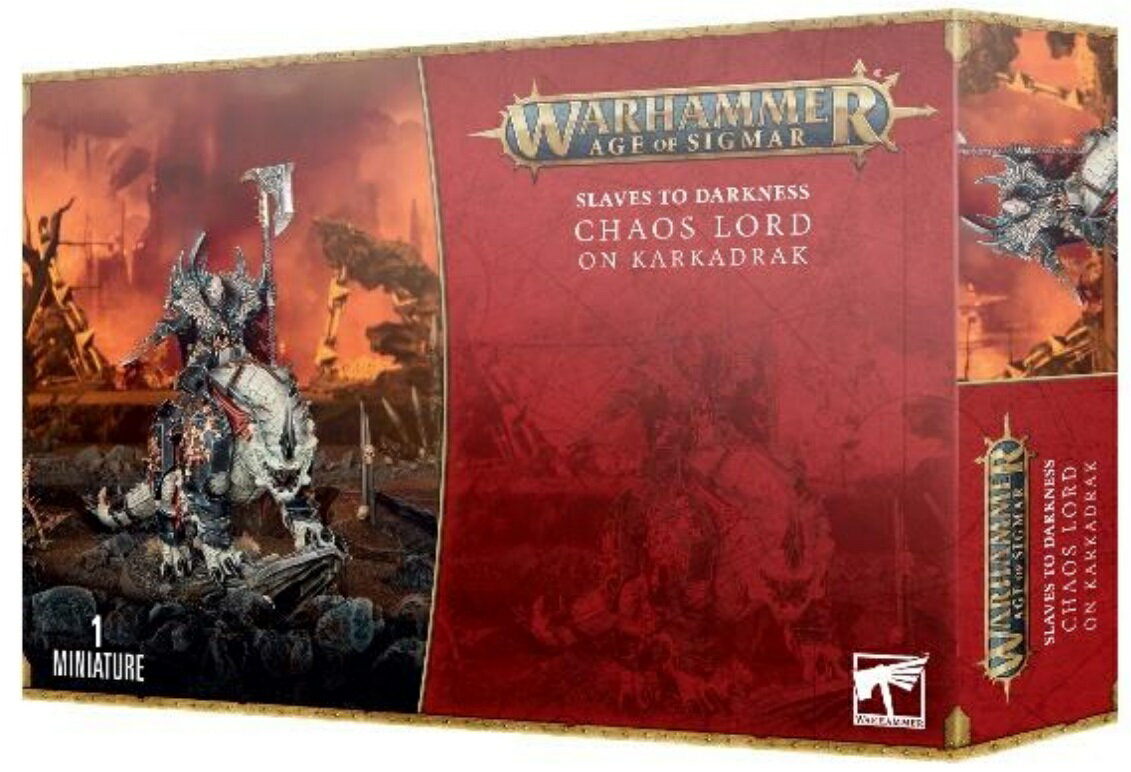  新品 ミニチュア プラモデル ウォーハンマー ボードゲーム おもちゃ 玩具 プレゼント WARHAMMER AGE OF SIGMAR AOS SLAVES TO DARKNESS: LORD ON KARKADRAK