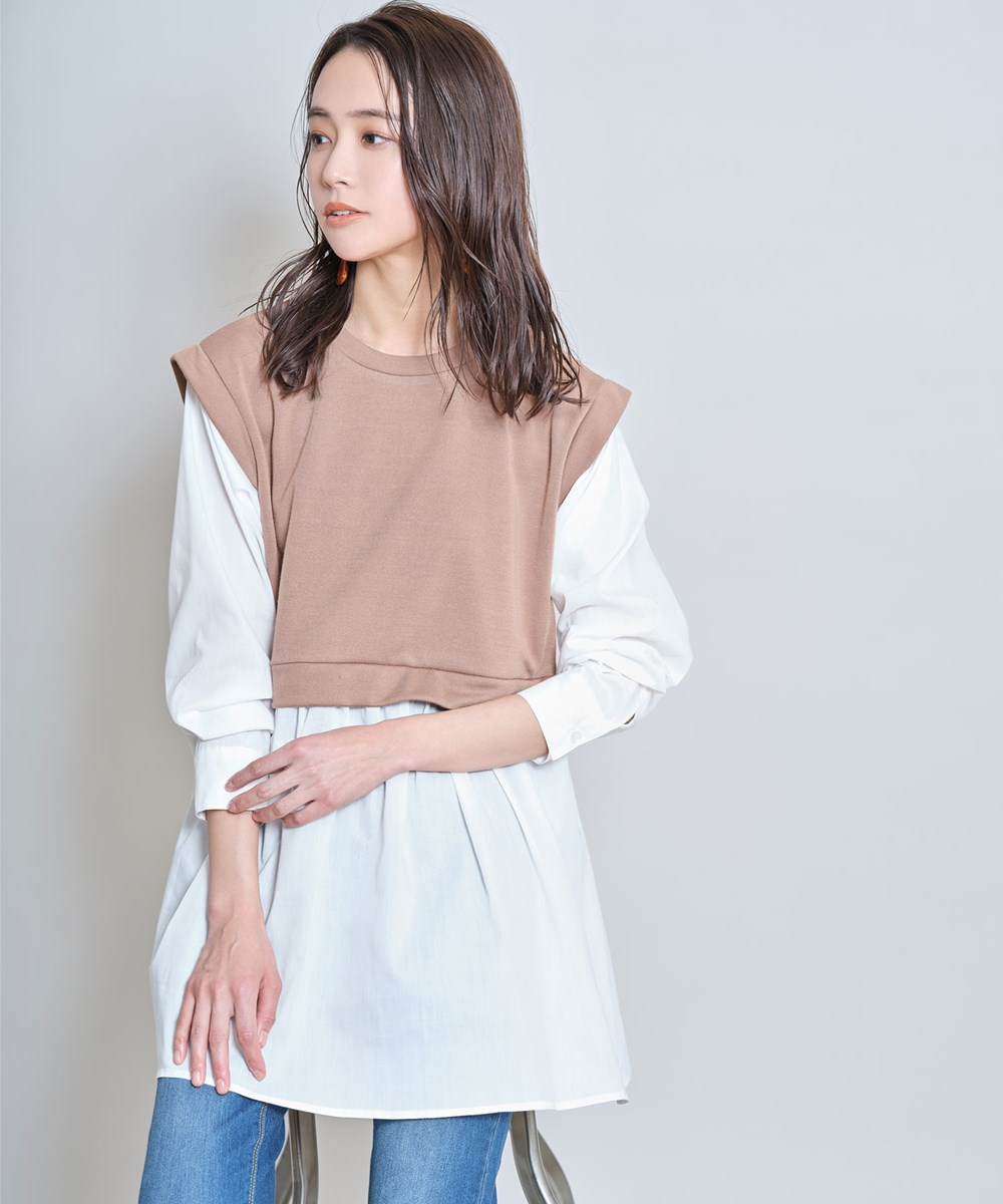 3月21日 午前10:00 再販 ポンチ切り替えシャツブラウス春 レディース　シャツ ブラウス 上品 長袖 きれいめ オフィス 通勤 大人 ノスタルジア NOSTALGIAのサムネイル