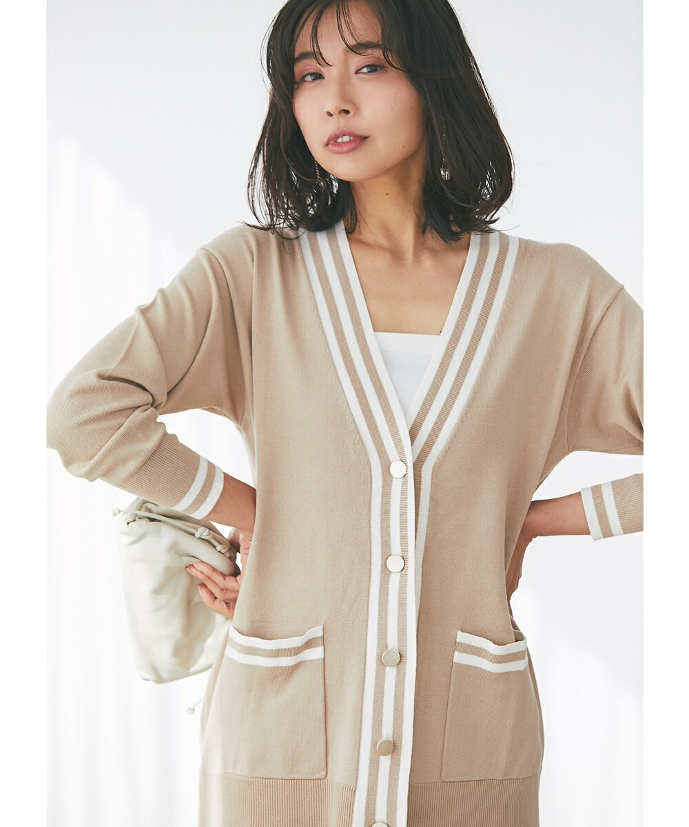 1月11日 午前10:00 再販配色ラインカーディガン春 レディース トップス カーディガン 羽織 配色ライン カジュアル デイリー お出かけ 大人 ノスタルジア NOSTALGIAのサムネイル