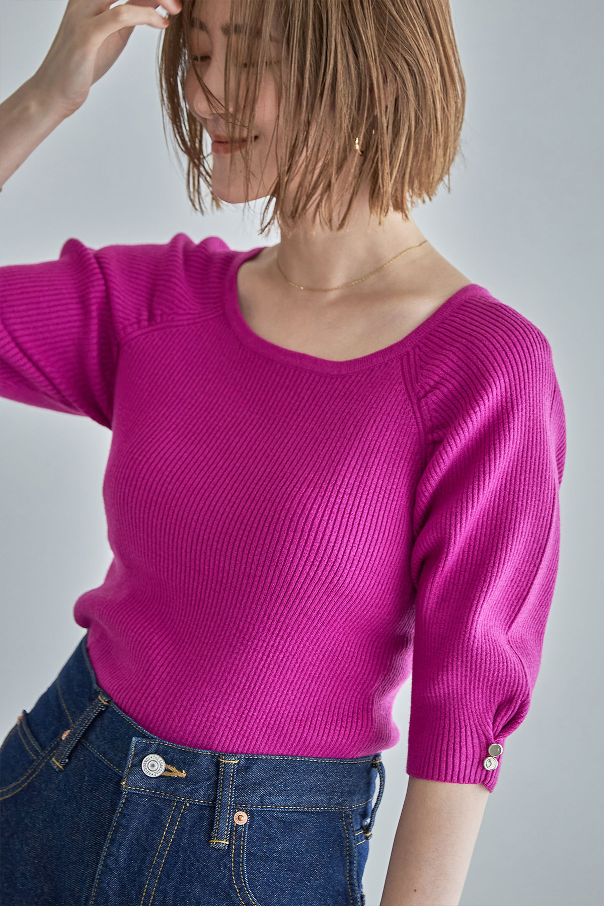 7月27日 午前10:00 再販ギャザーラグランニットプルオーバー レディース トップス ギャザー プルオーバー ニット シンプル 大人 ノスタルジア NOSTALGIAのサムネイル