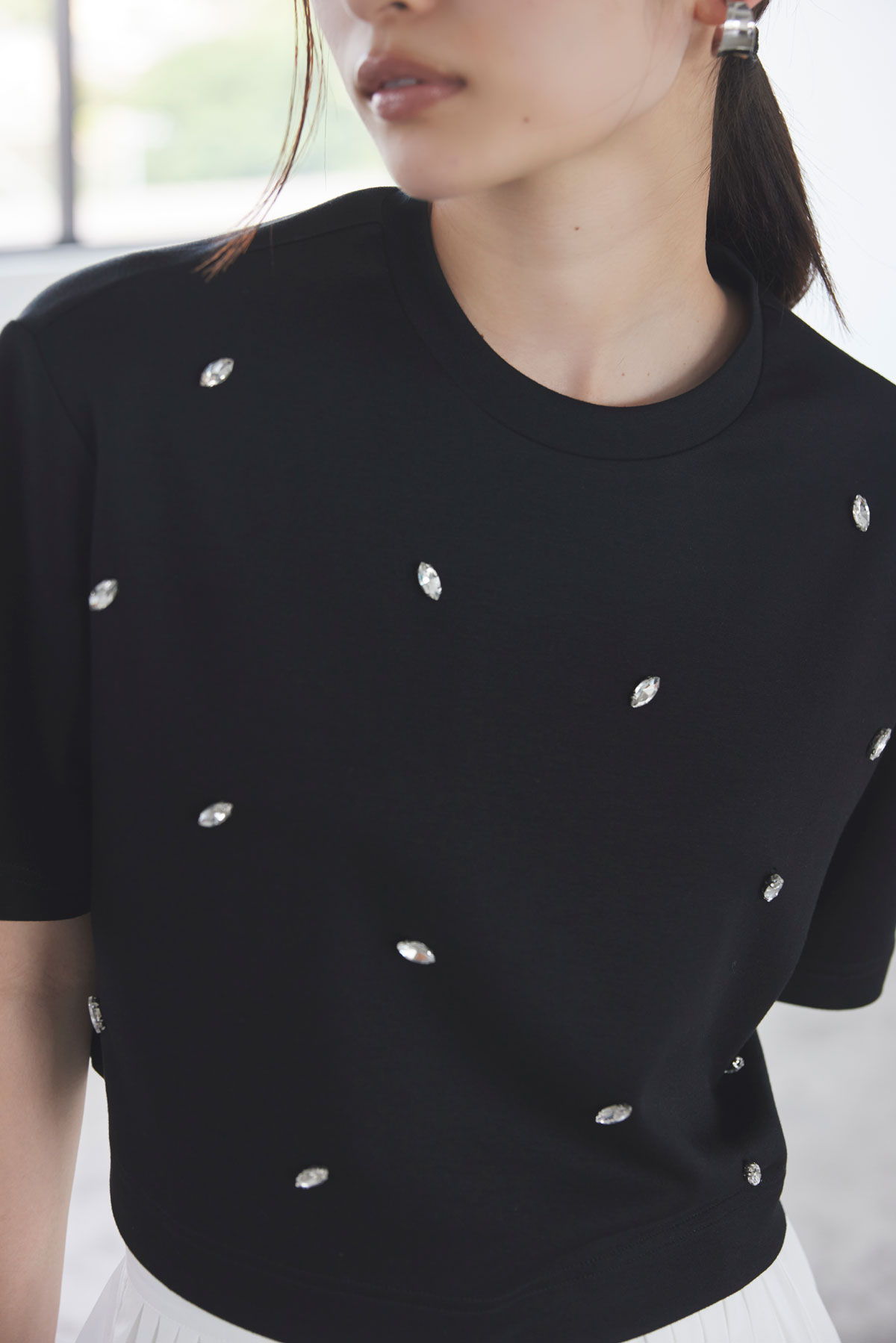 8月13日 午前10:00 再販ビジュークロップドTシャツレディース Tシャツ シンプル デイリー 大人 ノスタルジア NOSTALGIA