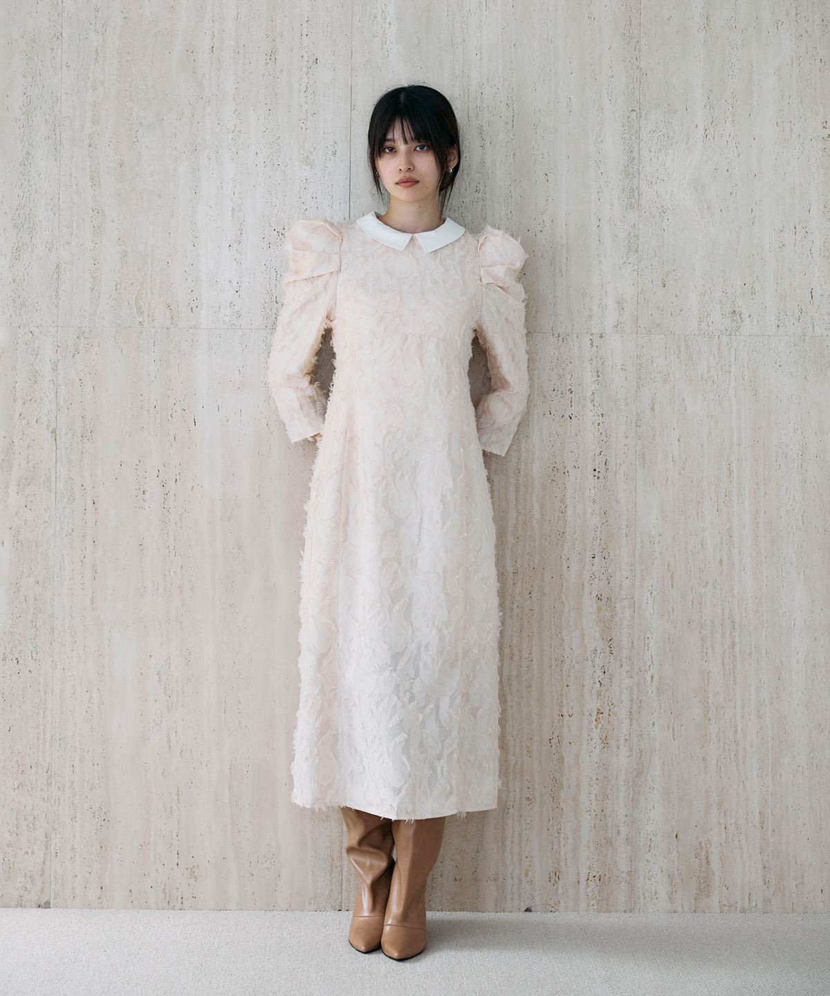 10月31日 午前10:00 新発売【宮本茉由さんカタログ着用】シャギージャガードドレスレディース ドレス ..