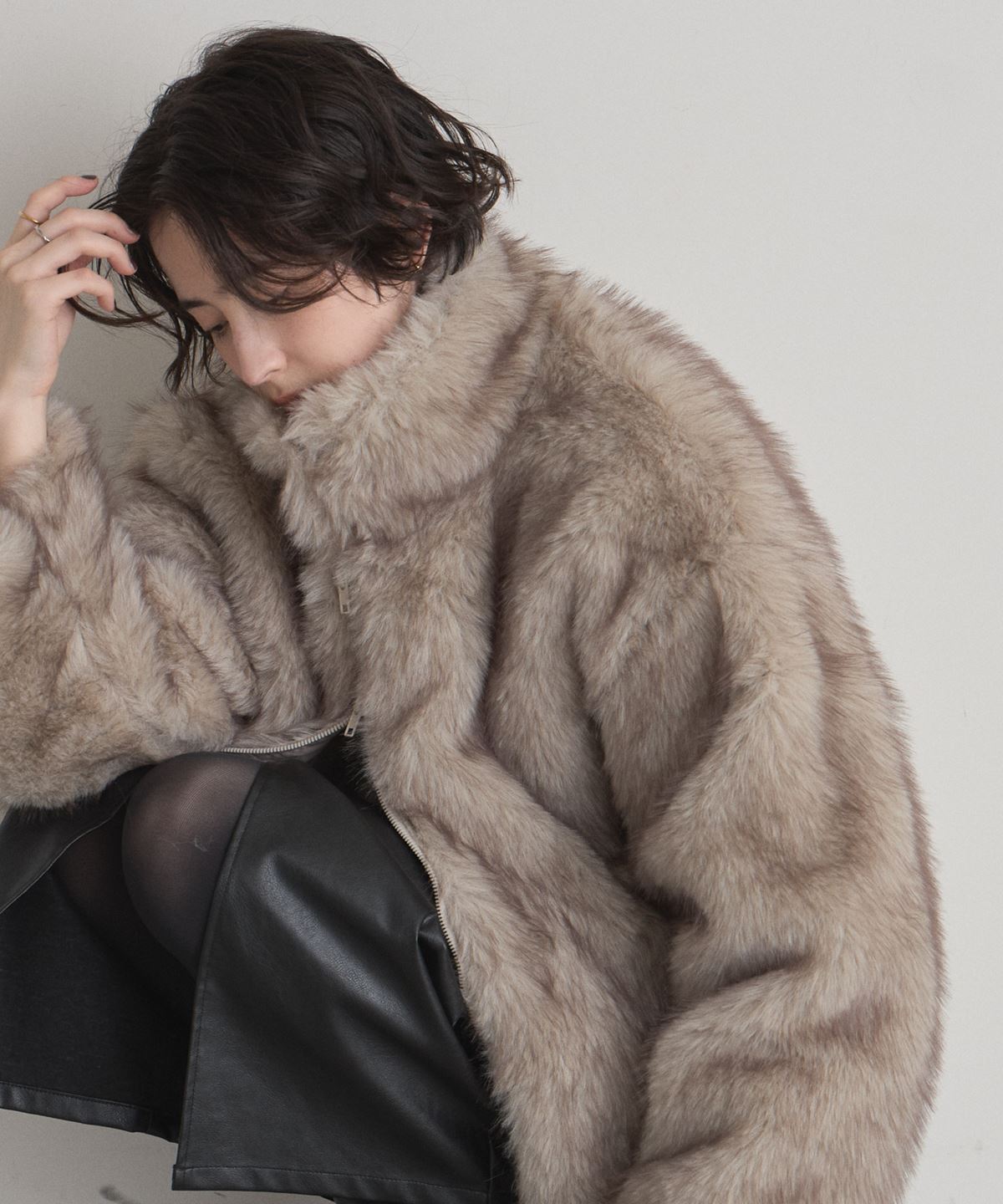 【SALE】フェイクファージャケットレディース コート シンプル デイリー 大人 ノスタルジア NOSTALGIA