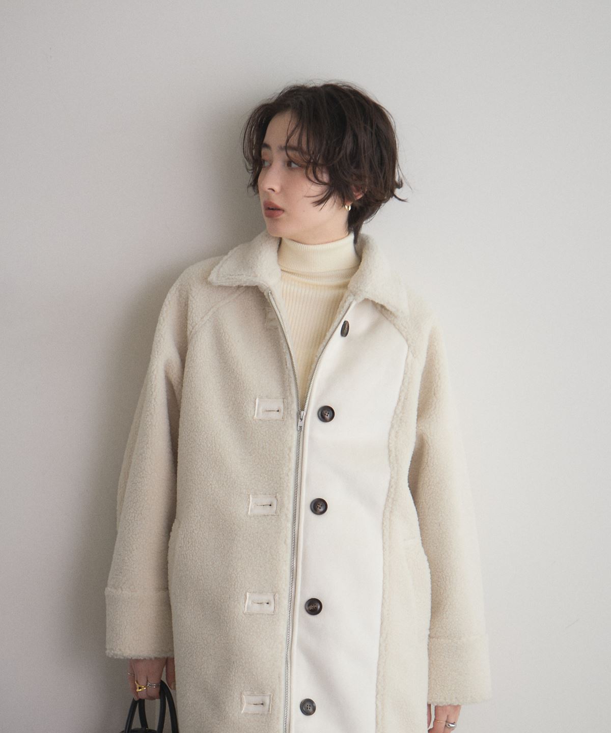 11月18日 午前10:00 新発売フェイクムートンステンカラーコートレディース　コート シンプル デイリー 大人 ノスタルジア NOSTALGIA