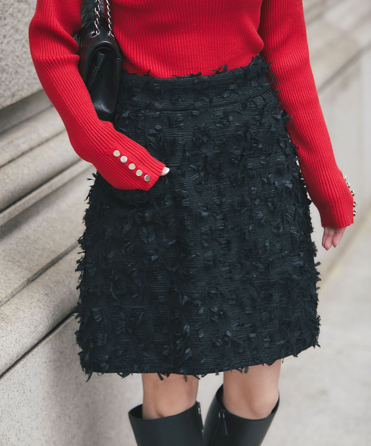 11月8日 午前10:00 新発売【マシェリコラボ】リボンツイードミニスカートレディース　スカート シンプル デイリー 大人 ノスタルジア NOSTALGIAのサムネイル