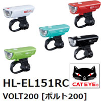 CAT EYE (キャットアイ) HL-EL151RC VOLT200 ブラック フロント用 ライト (充電モデル) 