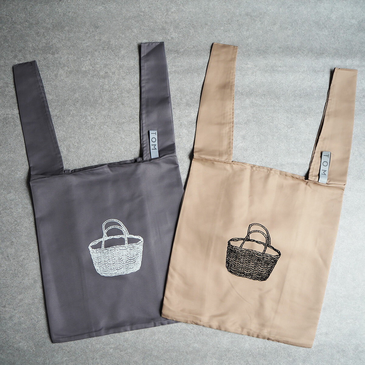 カゴのエコバッグ　new　L　大容量　ゴム　たためる　コンビニバッグ　レジバッグ　　コンパクト　おし..