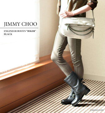 ジミーチュウ バイカー エンジニア ブーツ JIMMY CHOO BIKER 人気 ブランド 正規品| サイドベルト 3cm ローヒール 暖かい ボア もこもこ ラビットファー おしゃれ かっこいい レディース 本革 ブラック 靴 大きいサイズ 送料無料