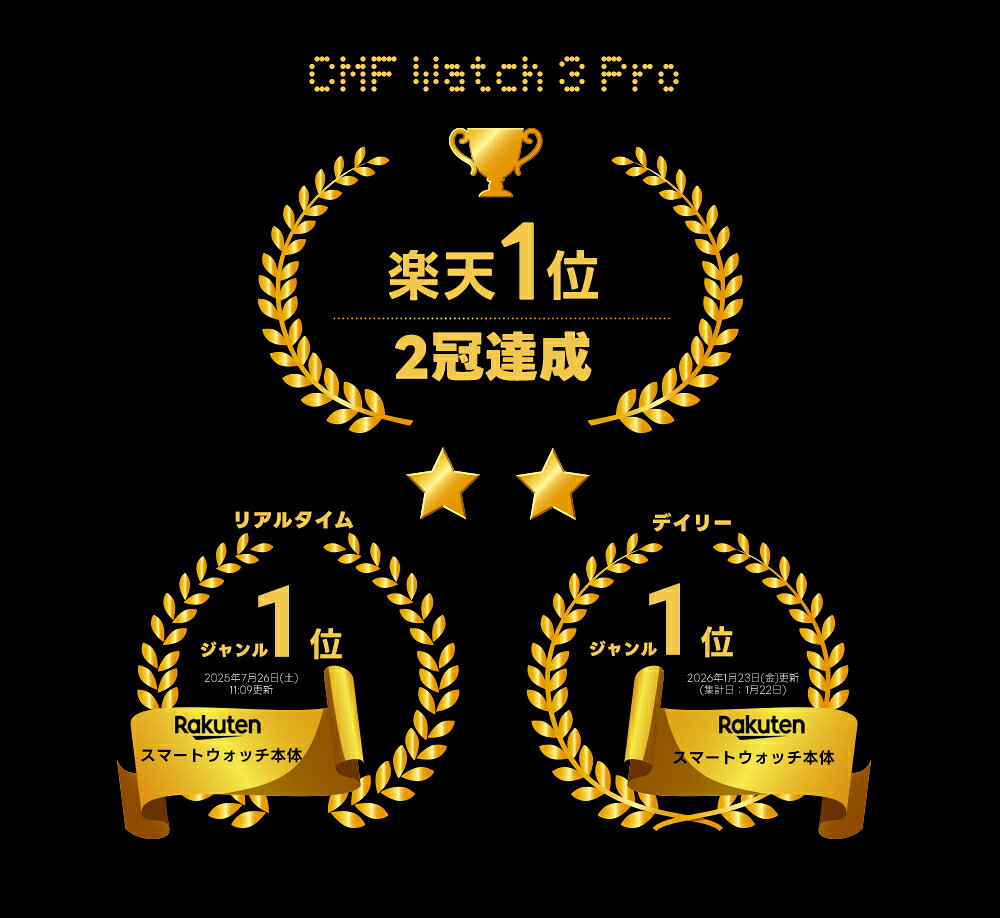 【スーパーSALE(10%OFF 更にP最大36倍) 楽天1位獲得 NOTHING公式ストア LINE登録クーポン付 特典付】 CMF Watch 3 Pro スマートウォッチ ChatGPT搭載 1.43インチAMOLED大画面 デュアルバンドGPS Bluetooth通話機能 13日間バッテリー 120種類文字盤 IP68防水 cmy by nothing - Image 2