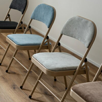 スチール ファブリックチェア ベージュ スチールフレーム アイアン家具 おしゃれ デスクチェア ダイニングチェア 折り畳みチェア 折り畳み可能 コンパクト ブラック ブルー ベージュ グレー 新居 新生活 病院 医院 什器 パイプ椅子 おしゃれ 待合室 小学校のサムネイル