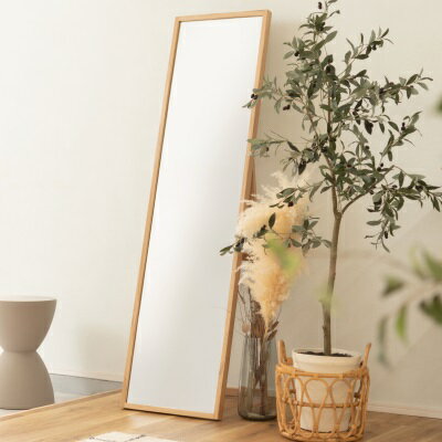 スタンドミラー 鏡 ミラー スリム おしゃれ 全身ミラー 姿見 全身鏡 飛散防止ミラー 省スペース 一人暮らし ワンルーム 壁掛け 天然木 かっこいい かわいい 北欧 大型ミラー フェルト脚