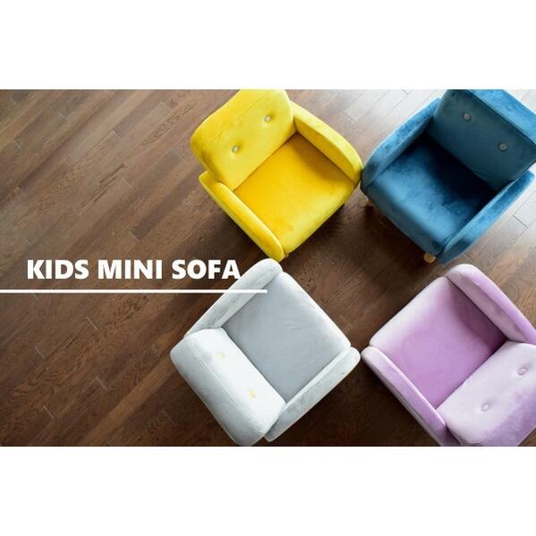 限定色販売開始:キッズソファキッズチェアピンク/イエロー/グレー/ブルー子供用ソファ天然木子供用家具1Pソファ一人掛けモケット子供椅子子ども部屋KIDSSOFA優しい触り心地グリーンワンカラーのみ