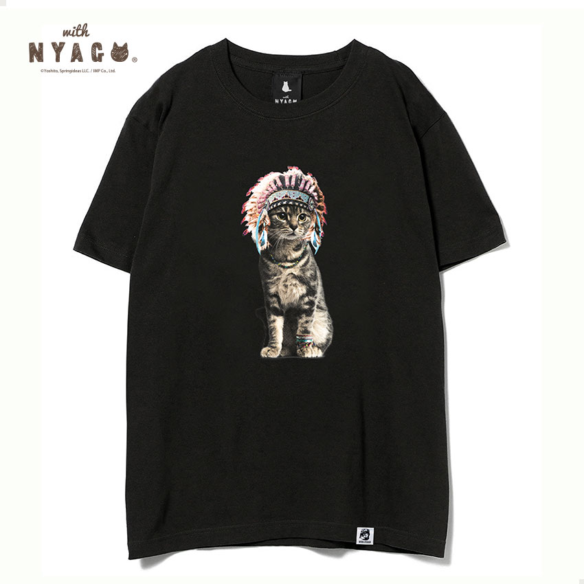 猫好き 猫 tシャツ 誰でも おしゃれ に着れる！ 男女兼用 猫 ブランド 【 with NYAGO 】 白 黒 tシャツ かわいい 肉球 しっぽ 可愛い ギフト 誕生日 動物 猫グッズ 猫柄服