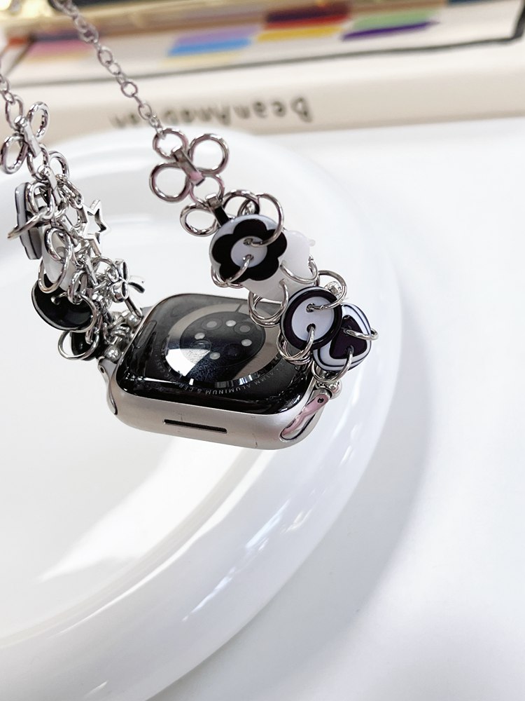 Apple Watch バンド 可愛い レディース チェーン 44mm 40mm 38mm 42mm 41mm 45mm 49mm apple watch Series Ultra 8 7 6 5 4 3 2 1 SE 女性 人気 Apple Watch ベルト 耐衝撃 49mm 長さ調節可 ブレスレット