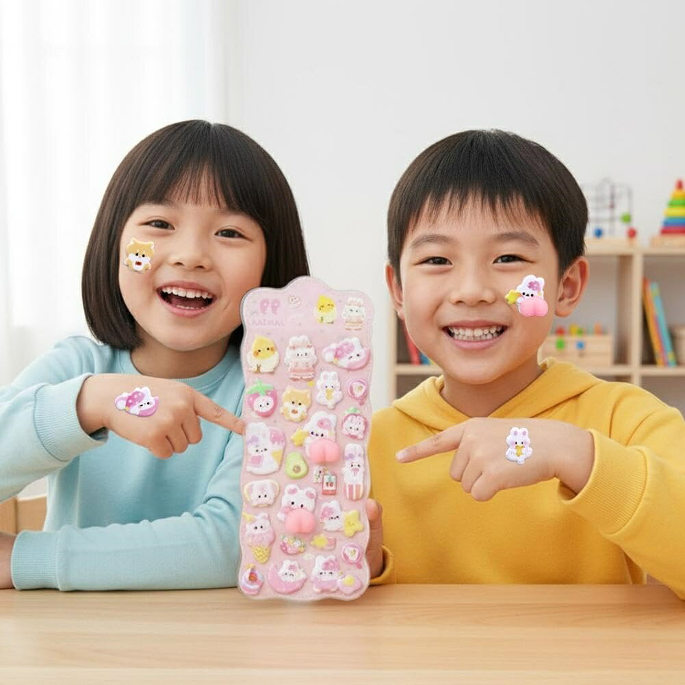 3Dシール 立体シール 4枚セット 3Dおしり ぷに ぷに シール 可愛い 漫画の動物 ごほうびステッカー 女の子向け 多機能 飾り用 ストレス解消おもちゃ オフィス 学校 家庭用 仕事用 業務用 プレゼント nototengoku-10006216 HomeTech サンプル画像3