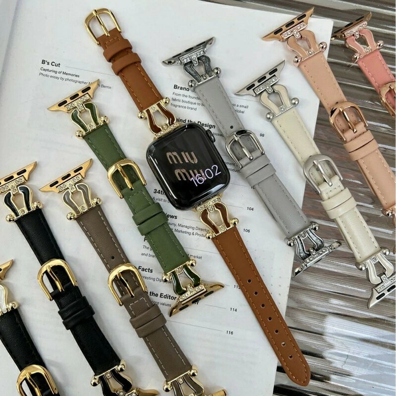 乐天商城 - アップルウォッチ バンド レディース レザー おしゃれ アップルウォッチバンド 人気 くすみカラー apple watch ベルト 革 本革 applewatch 10 ~ 1 SE Ultra かわいい おしゃれ 女性 40mm 41mm 42mm 44mm 45mm 46mm 49mm 通勤