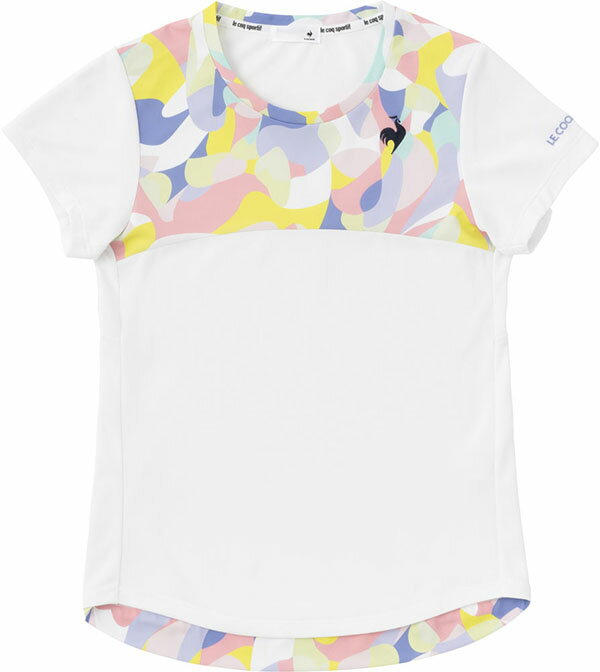 le coq sportif ルコックスポルティフ 23SS レディーステニスウェア グラフィック ゲームシャツ サンスクリーン UV 吸水速乾 QTWVJA01